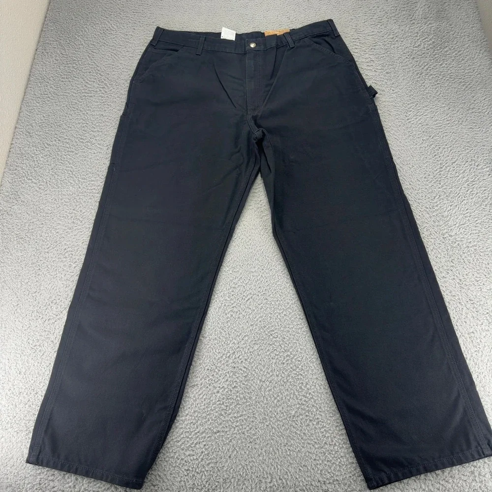 Carhartt Jeans Mens 40x32 Black Loose Straight Washed Duck Dungaree Orginal Fit